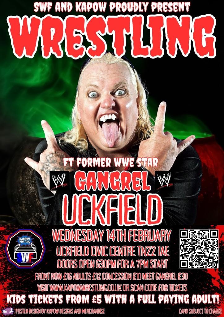 Kapow Wrestling Live WWE star Gangrel comes to Uckfield Civic